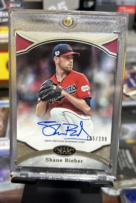 2020 Topps Tier One Shane Bieber Autograph 185/299 Cleveland Guardians   