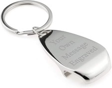 EIO Gifts Personalised Classic Claw Design Bottle Opener Keyring - Engraved