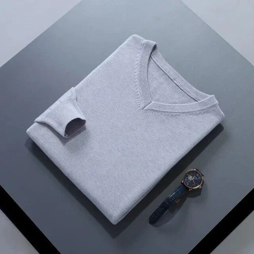 Suéter para Hombres Cuello en V Cálido Top Invierno Cachemira Prendas exteriores Informal Cómodo Suelto Jersey - Imagen 34 de 41