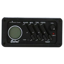 Belcat Acoustic Classical Guitar Pickups 4-Bands Preamp Piezo EQ Equalizer Tuner