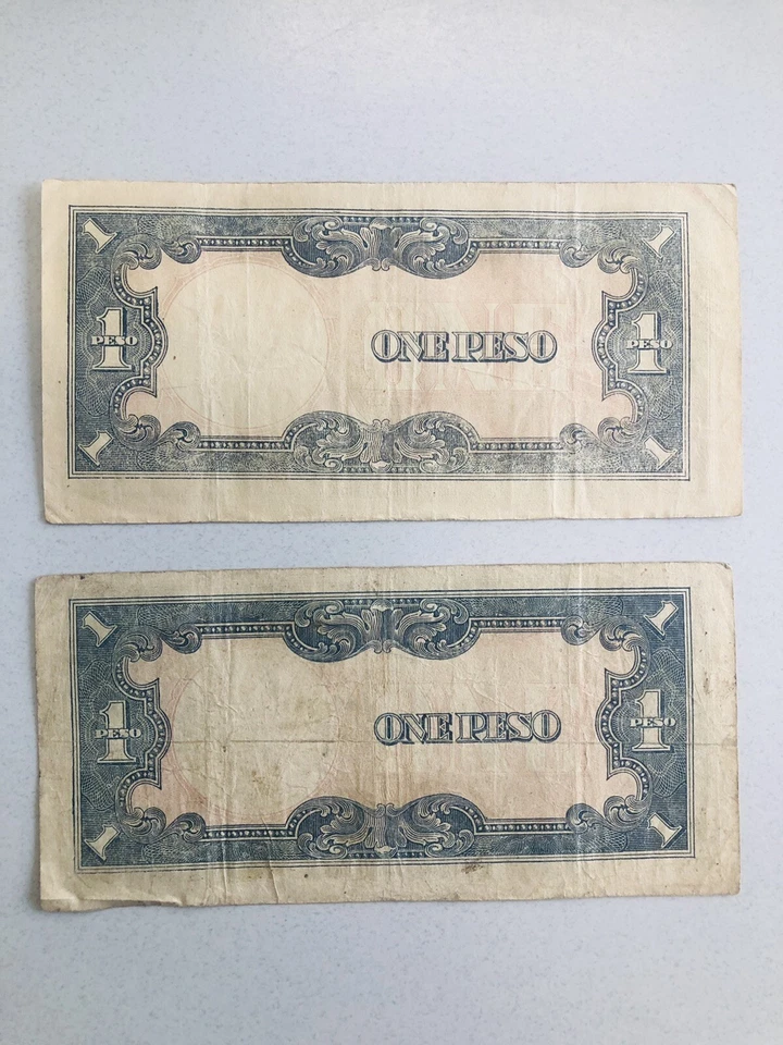 Philippines 1 Peso Japanese Invasion Low Serial Number Lot of 2 - Image 2 of 2