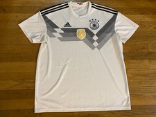 GERMANY FOOTBALL WORLD CUP 2014 VINTAGE RARE JERSEY ADIDAS XL WHITE GOLD CREST