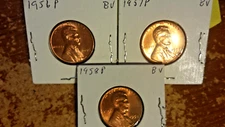 1956 1957 1958 P MINTS 3 COINS BU-LAST 3 YEARS MINTED.