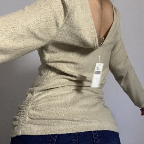 NWT Anthropologie saturday sunday sweater moss sage green ruched pullover