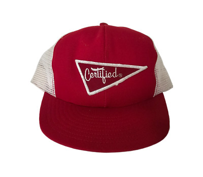 Vtg CERTIFIED Mesh Back Snapback Truckers Hat Cap Made In USA