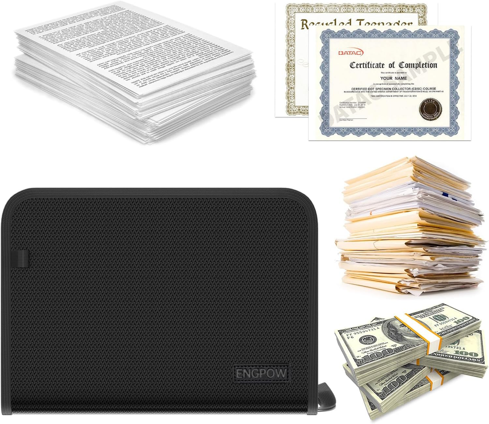 5200°F Fireproof Document Bag with Lock,Heat Insulated Fireproof＆Waterproof Box eBay