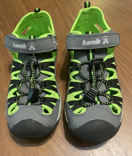 Kamik Wildcat Kids Youth Charcoal / Lime Outdoor Camping Hiking Sandals Size 2 Y - Picture 5 of 12
