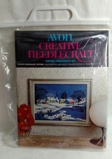 Vtg Avon Creative Needlecraft Crewel Embroidery Kit 1973 Country Snowscape Craft