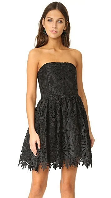 ALICE OLIVIA DAISY STRAPLESS LACE BLACK PARTY DRESS sz 12