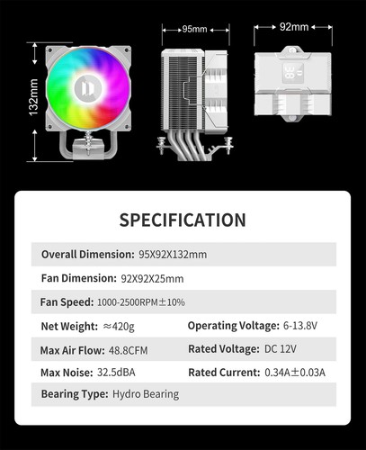 Digital Display Radiator Heat Pipe Single Tower Fan Chassis Air Cooling Radiator - 第 18/19 張圖片