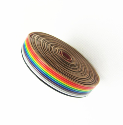 1.27mm Spacing Pitch10 WAY 10P Flat Color Rainbow Ribbon Cable Wiring Wire CA 1M