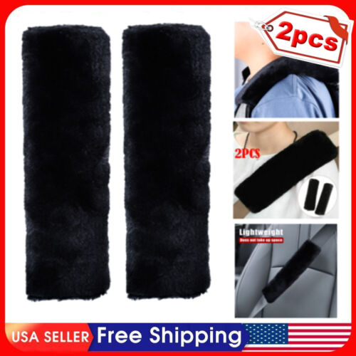 2Pcs Car Plush Seat Belt Cover Shoulder Strap Cushion Comfortable Auto Pads Us