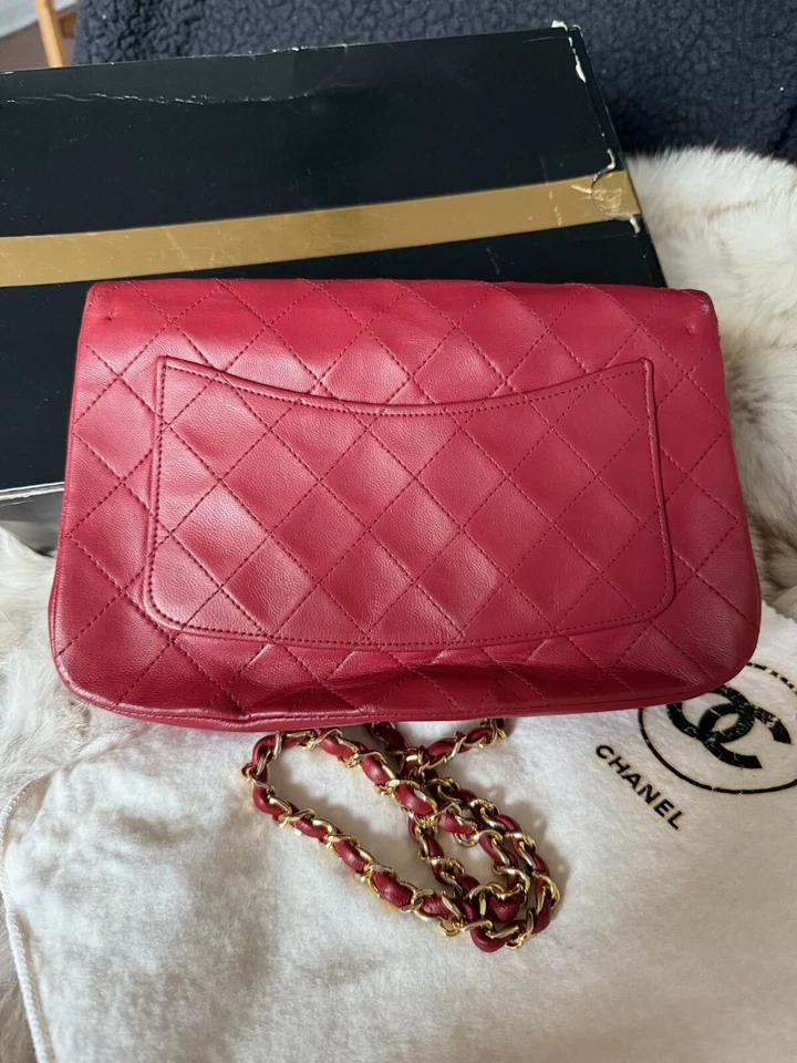 Bolso Chanel Auténtico Rojo Solapa Única Foto 3 de 4
