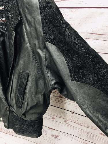 Vtg Wilsons 90s 80s Womens Moto Jacket Black Leather Thinsulate Removable Line-M - Picture 6 of 15