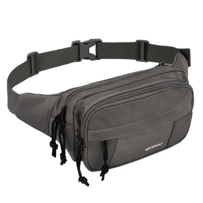 WATERFLY Fanny Pack: Large Crossbody Waist Bag with 5 Pockets, Adjustable Strap