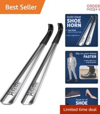 Long Shoe Horn 16.5-inch Heavy-Duty Metal Boot Helper for Seniors Men Women
