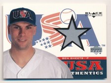 BEN SHEETS 2000 UPPER DECK BLACK DIAMOND #140 JERSEY PATCH USA BASEBALL MINT