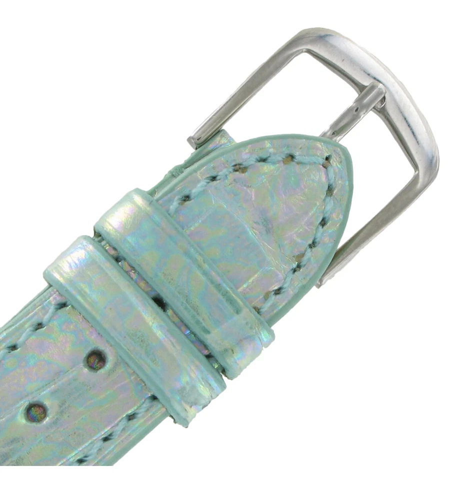 Correa de reloj Hadley Roma LSIA103 18 mm verde pastel genuino cocodrilo correa para damas Foto 2 de 4