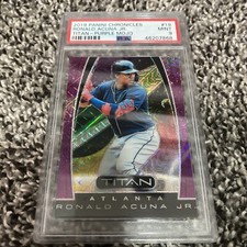 2019  Chronicles Ronald Acuna Jr Titan PURPLE MOJO 13/75 EBAY 1/1 Jersey # PSA 9