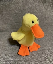 Rare Error Ty Beanie Baby Quackers  Duck 1993 PVC Pellets Bean Bag Toy Plush