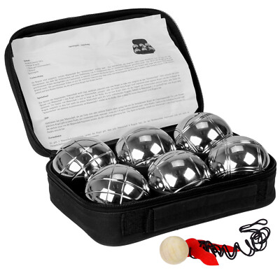 Boccia Boule Petanque Metall Kugeln Set Outdoor Garten und Strand Familien Spiel
