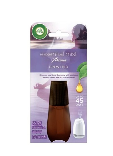 Air Wick Essential Mist - Ricarica Per Diffusore, Profumo Peonia E Gelsomino Con Oli Essenziali Naturali