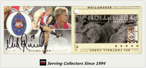 Tarjeta de canje Select AFL XL 2003 Ultra Medalist firma SS6 Nick Riewoldt - Imagen 1 de 1