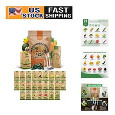 Ultimate 25 Seed Variety Pack - Non-GMO Heirloom Vegetable & Fruit Garden Kit