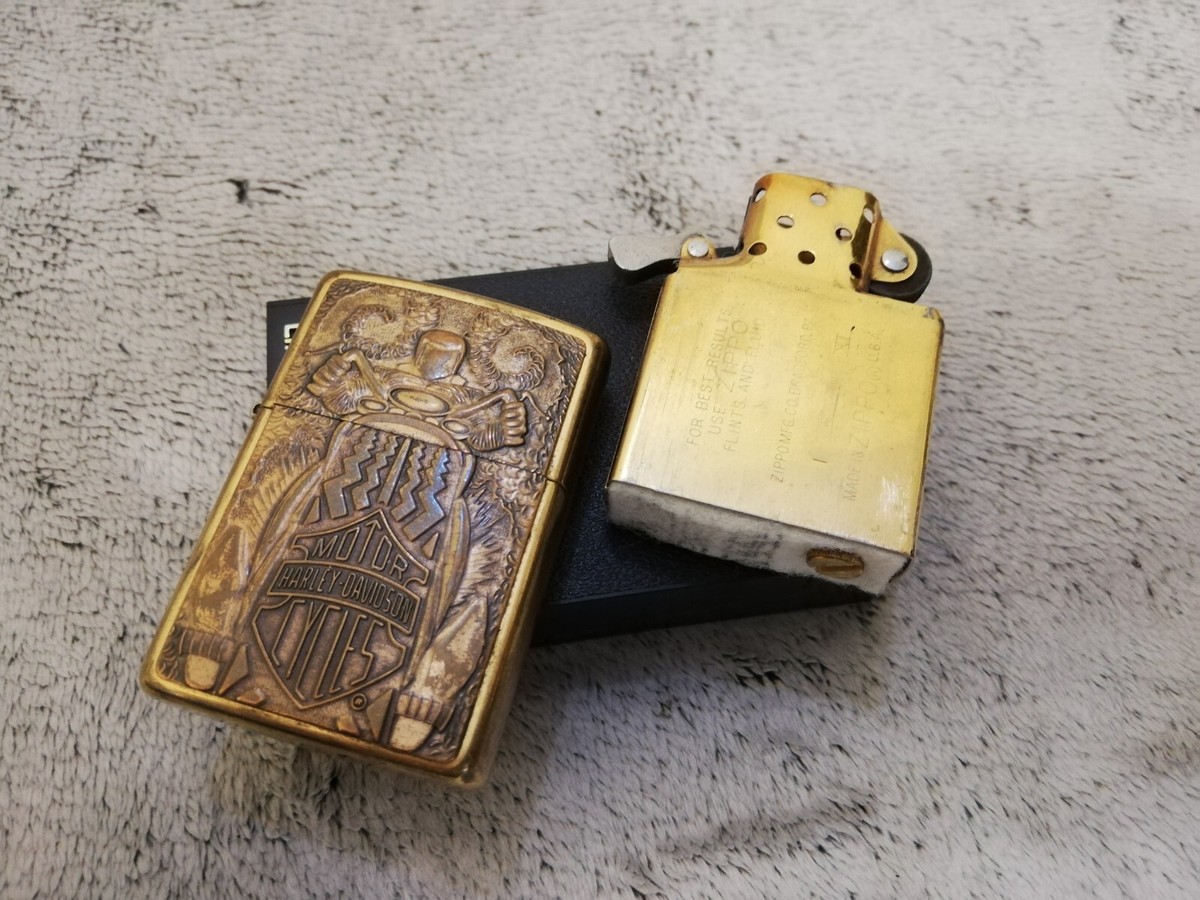 影槍 VTG RARE 1995 BRASS ZIPPO BARRETT SMYTHE HARLEY DAVIDSON HD