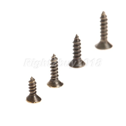 4 Size Bronze Flat Countersunk Head Self Tapping Thread Screws Hardware Decor - Picture 3 of 20