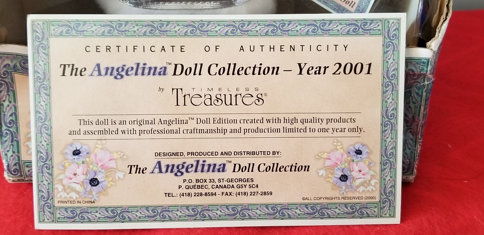 angelina doll collection year 2000