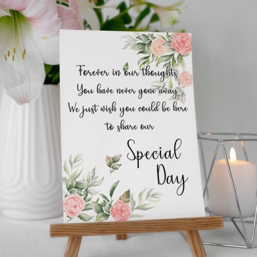 Wedding Memorial Sign Wedding Sentimental Poster Sign Forever in our Thoughts - Afbeelding 1 van 8