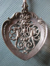 GORHAM Bon Bon SPOON Cast H46 STERLING SILVER .925 ART NOUVEAU Figural Mono 1904