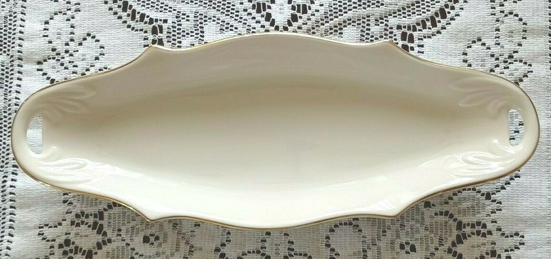 Lenox Special Open Butter Tray with Gold Rim - Pre-owned 