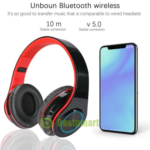 LED Wireless Gaming Headset Kopfhörer Over Ear Headphones für PS4 Xbox One mit Mikrofon - Bild 10 von 12