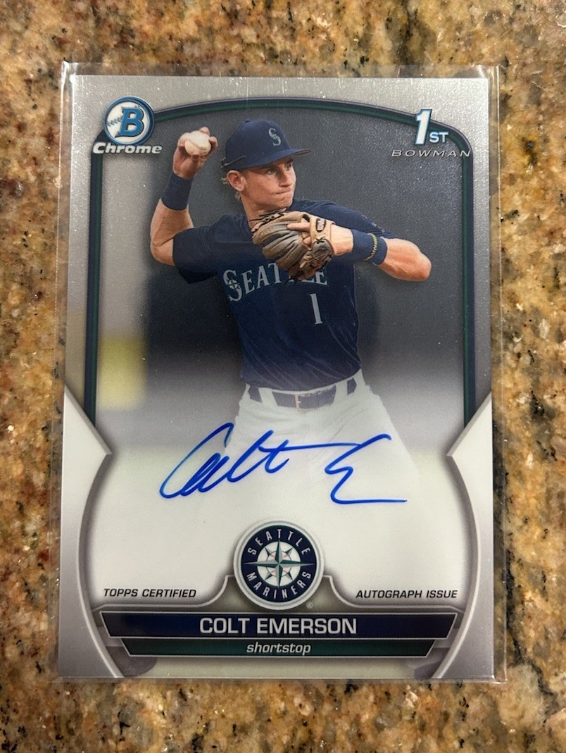 2023 Bowman Chrome Draft Colt Emerson Auto Rookie CDA-CE Mariners RC Autograph