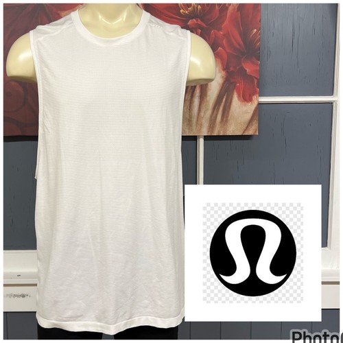 Lululemon Metal Vent Tech ärmelloses Tank Top Herren XXL Polyestermischung weiß