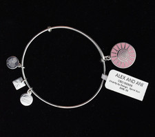 NWT - Alex and Ani SPIRAL SUN Rafaelian Silver Charm Bangle Bracelet
