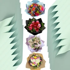 Flower Wrapping Paper 20 Sheets Waterproof Double Sided Bouquet DIY Gift