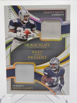 2022 Immaculate Past & Present Emmitt Smith Ezekiel Elliott Dual GU Patch #47/99