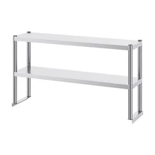 Uimoso Double 2-Tier Stainless Steel Overshelf 12"x72" for Prep Table