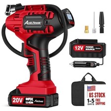 Tire Inflator Portable Air Compressor, 20V Cordless Car Tire Pump, 1-red