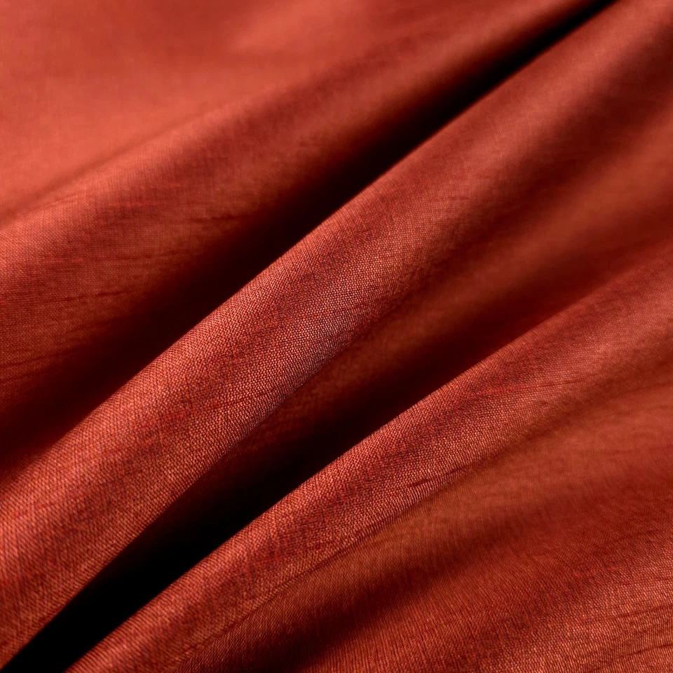 CINNAMON BARK FAUX SILK POLY DUPIONI FABRIC 58" BY THE YARD RED BROWN BLACK - Image 3 of 4