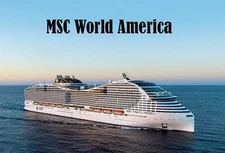 MSC World America Cruise Ship - Fridge Magnet - Large Magnet - Souvenir Gift 