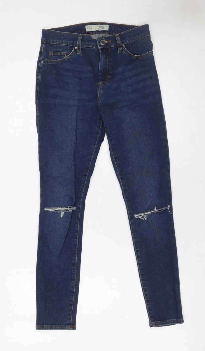 Jean Topshop Leigh Gris/vert Clair - Taille W 25 (regular) - Occasion Très Bon état - Lavage Clair