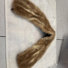 Vintage Ladies' Mink Collar for Coat or Sweater, Light Brown 17  long 2-2.5 wide