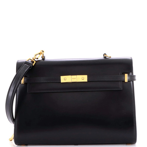Saint Laurent Manhattan Top Handle Flap Bag Canvas with Leather Medium