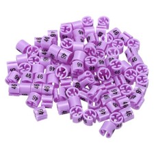 100 Pack Clothes Hanger Marker Number 46 Size Tag Fit 3mm Rod Purple