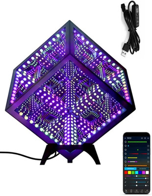 Infinity Hyper Cube LED Table Lamp - Infinity Mirror Light with 100+ Patterns, M
