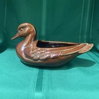 Vintage Frankoma Pottery 208A Oklahoma Duck Planter Brown Glossy